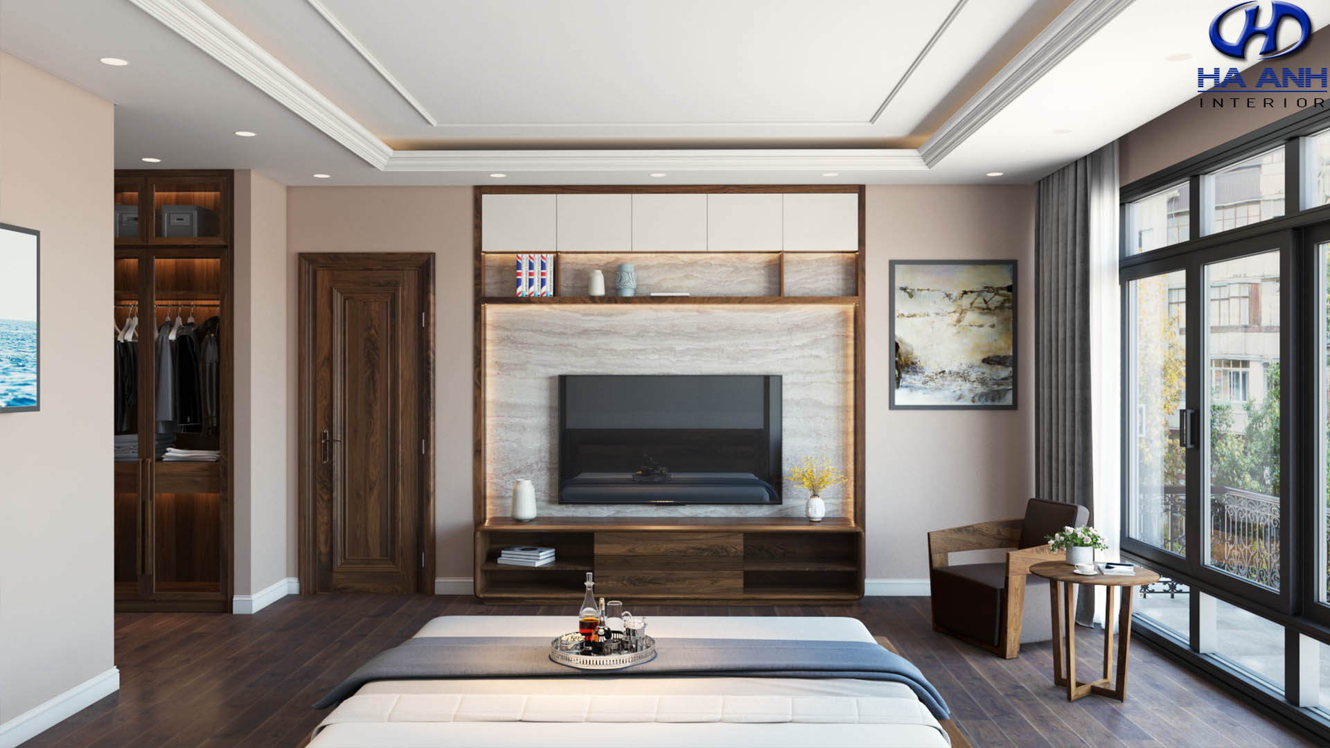 Mẫu kệ tivi ngang tối giản