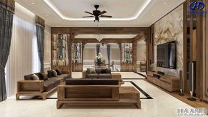 sofa gỗ óc chó cao cấp