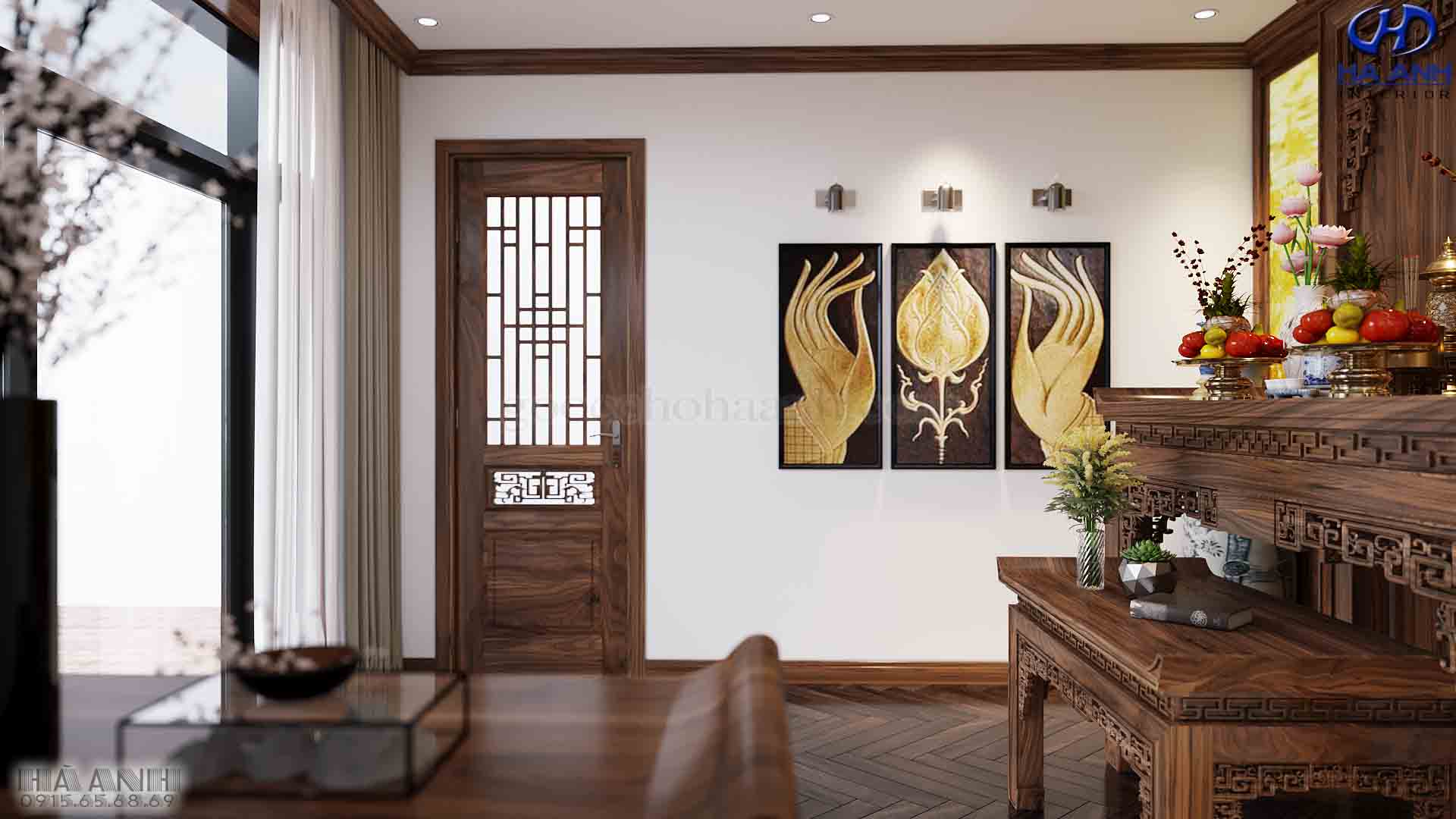 những mẫu bàn thờ gỗ óc chó nổi bật