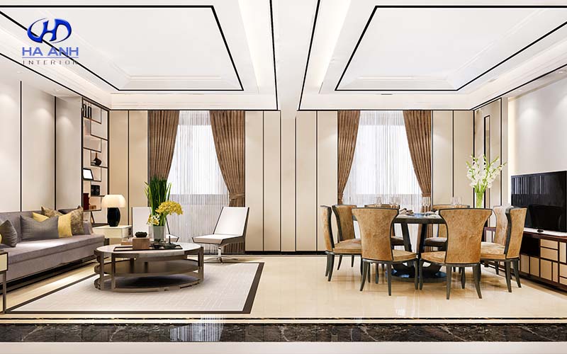 Thi công nội thất phòng khách đẹp giá rẻ 2022