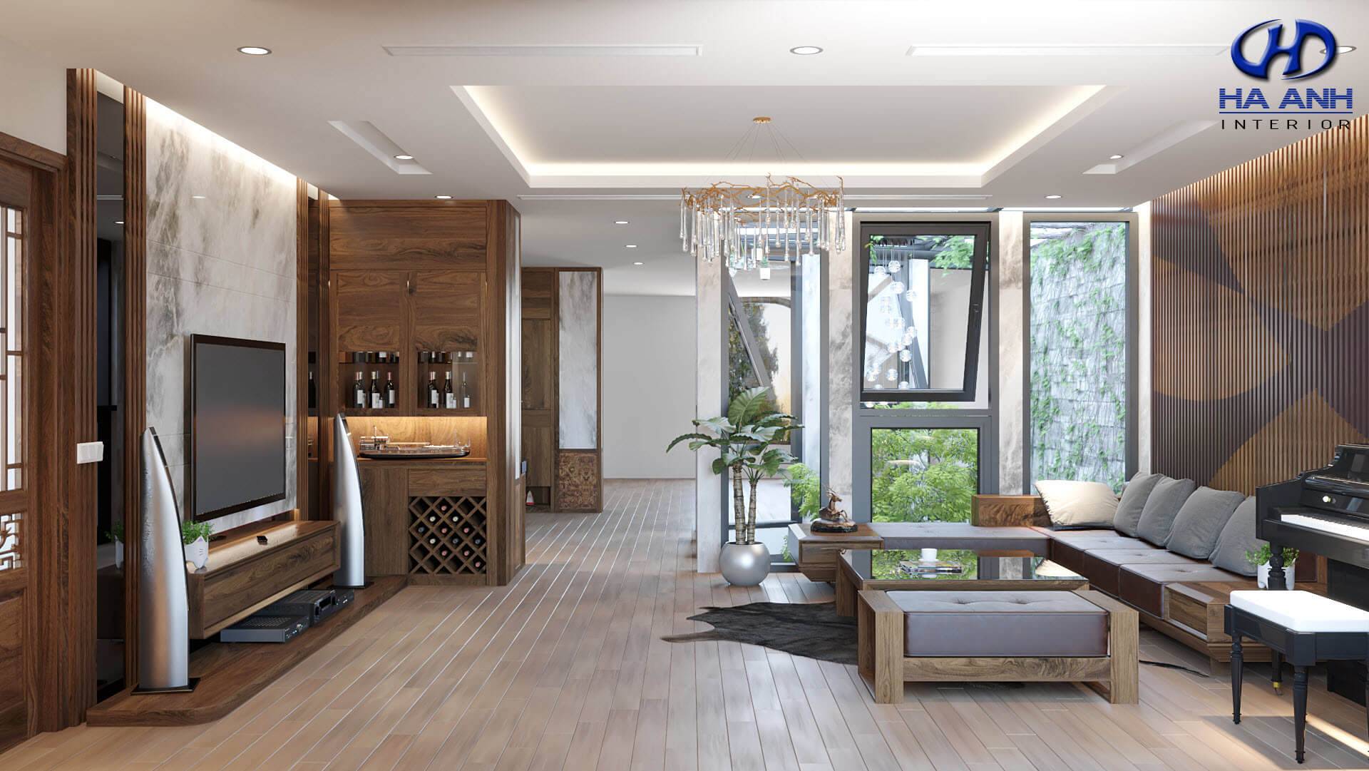 Thiết kệ nội thất nhà biệt thự 2 tầng