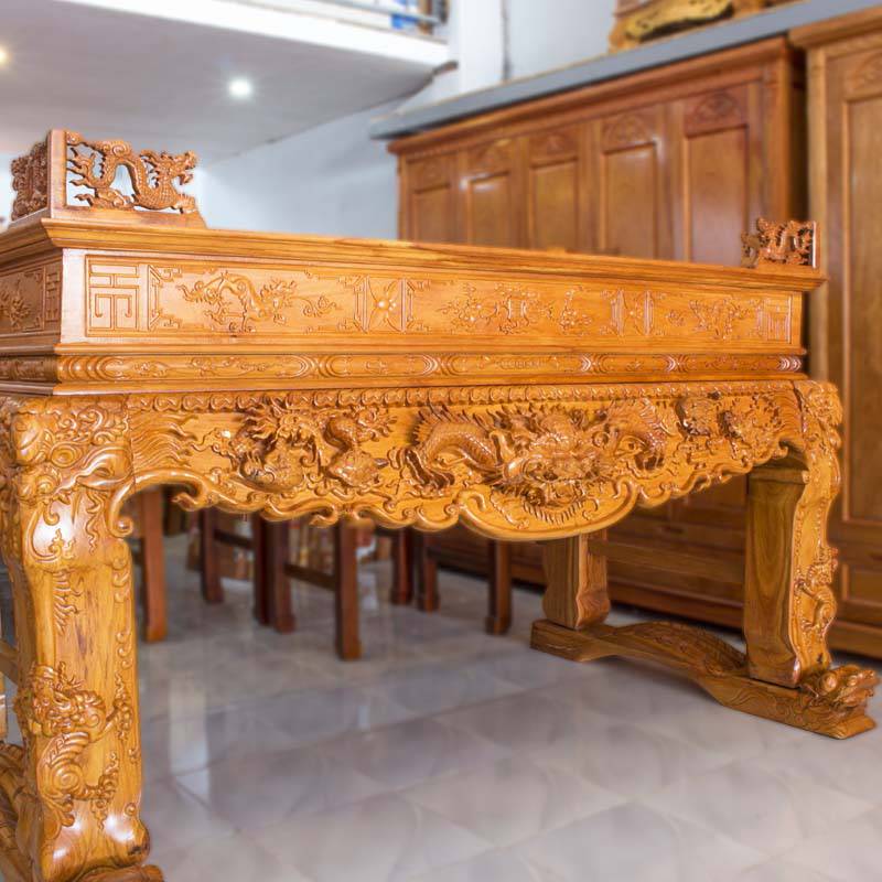 Thi công bàn thờ gỗ gõ đẹp sang trọng | Nội Thất Hà Anh