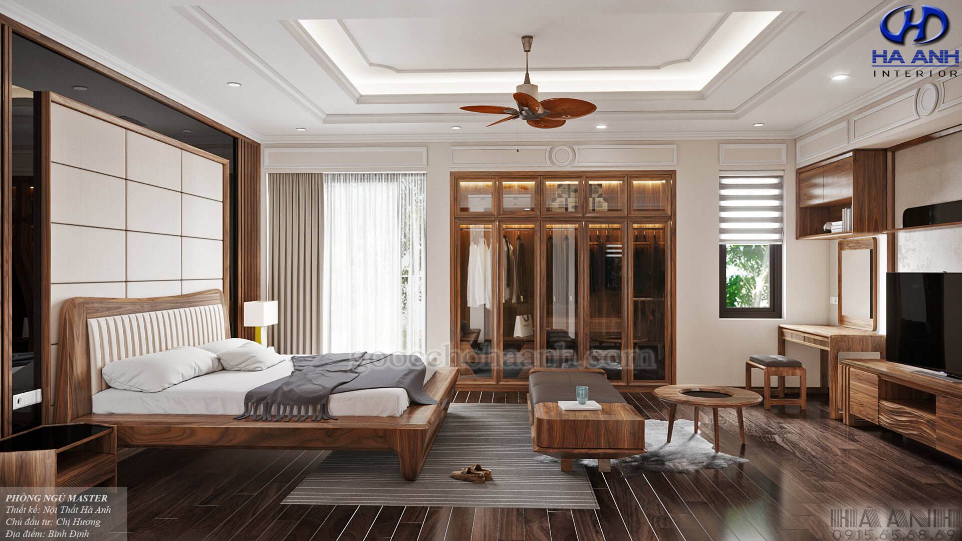 Top mẫu giường ngủ gỗ óc chó đầy lôi cuốn